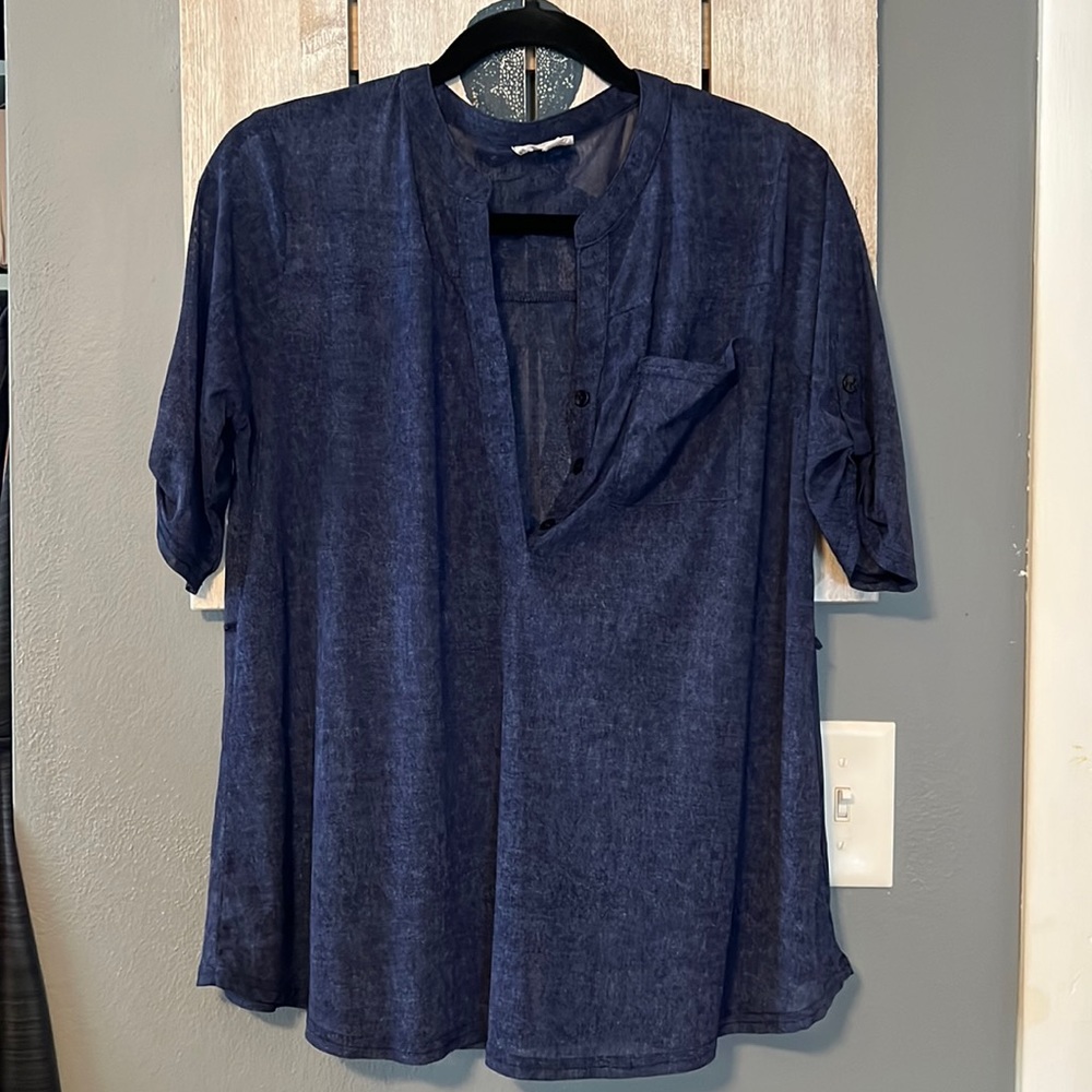 Siren Lily Sheer Button Up Top Medium